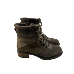 Earth Tessa Combat Bootie Garnet hiker boots taupe size 9.5